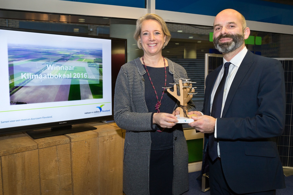 Gemeente Lelystad en Almere trotse winnaars Klimaatbokaal 2016