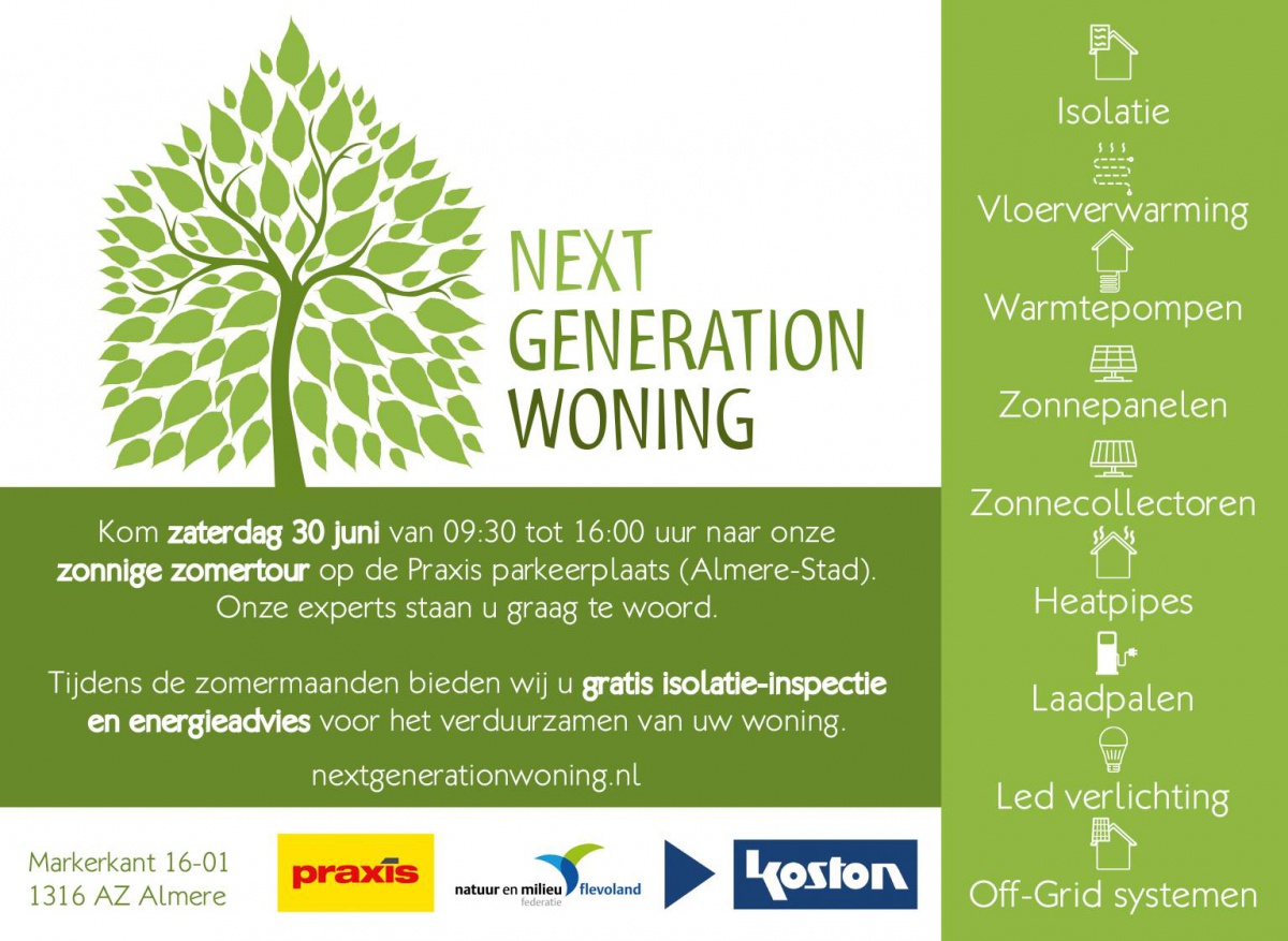Zaterdag 30 juni onafhankelijk energie advies (zonnige zomertour)